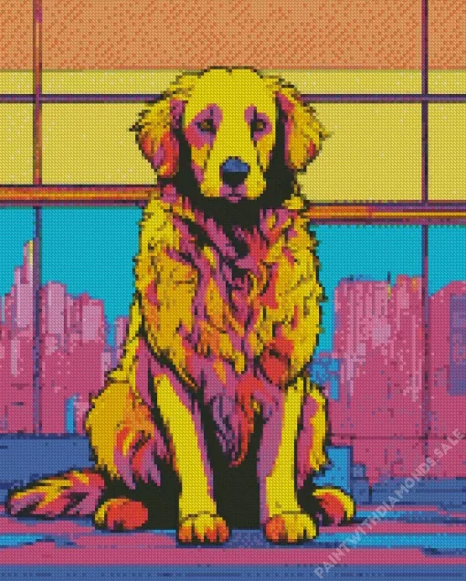 Pop Art Golden Retriever Diamond Painting