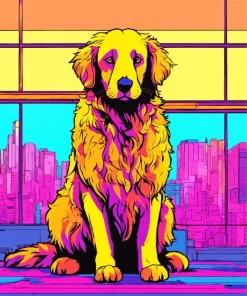 Pop Art Golden Retriever Diamond Painting