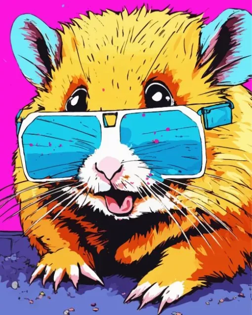 Pop Art Hamster Diamond Painting