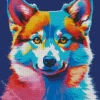 Pop Art Husky Diamond Painting