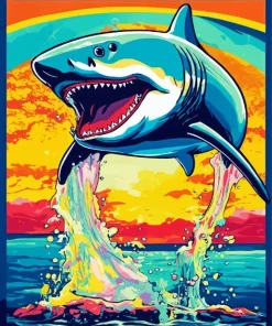 Pop Art Shark Diamond Painting