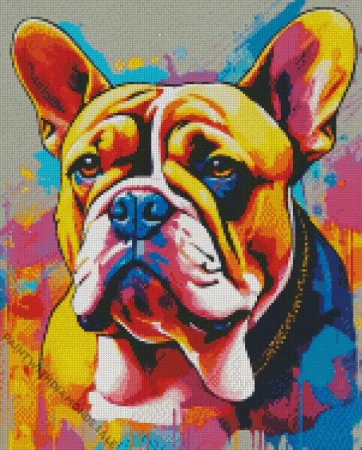 Pop Art Bulldog Diamond Painting