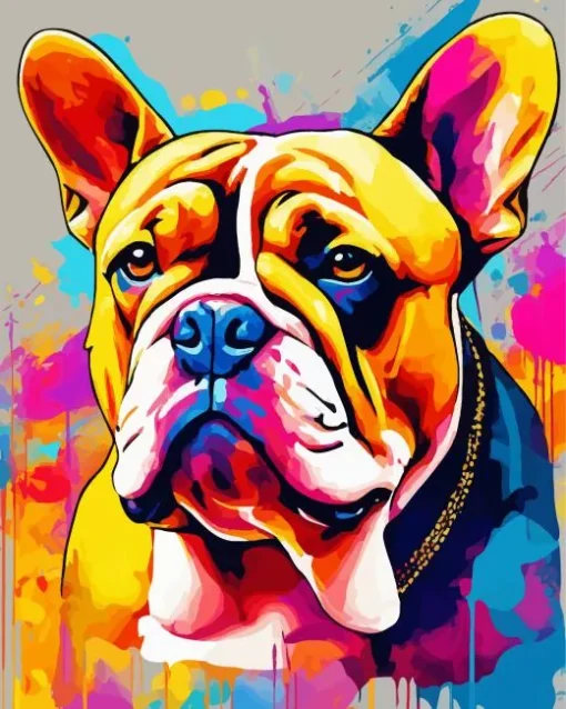 Pop Art Bulldog Diamond Painting