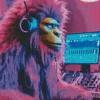 Purple Dj Monkey Diamond Painting