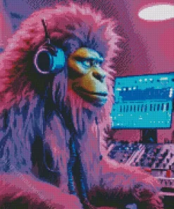 Purple Dj Monkey Diamond Painting