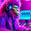 Purple Dj Monkey Diamond Painting