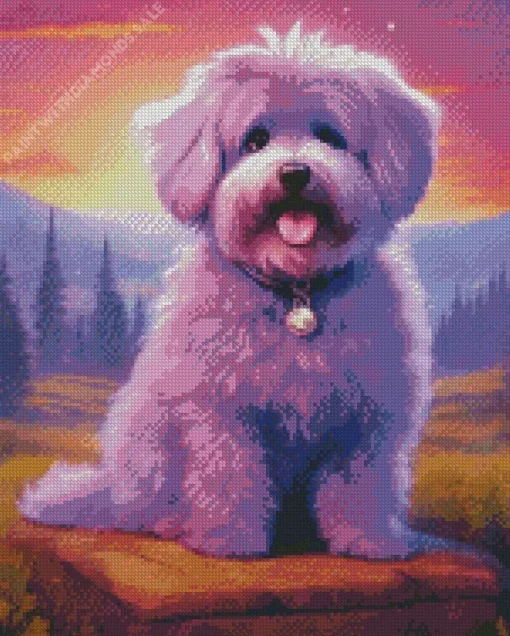 Purple Labradoodle Dog Diamond Painting