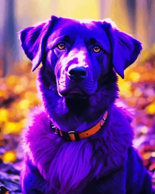 Purple Labrador Retriever Diamond Painting