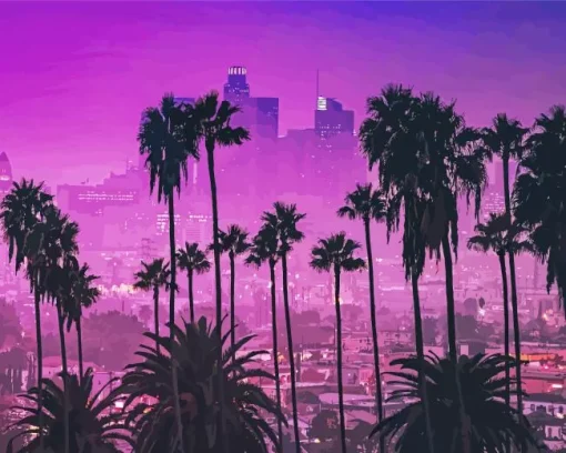 Purple Los Angeles Diamond Painting