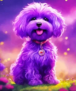 Purple Maltese Diamond Painting