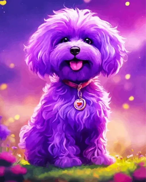 Purple Maltese Diamond Painting