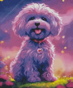 Purple Maltese Diamond Painting