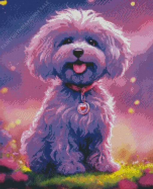 Purple Maltese Diamond Painting