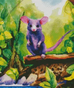 Purple Opossum Diamond Painting