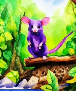 Purple Opossum Diamond Painting