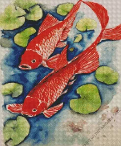 Red Koi Fish Diamond Painting