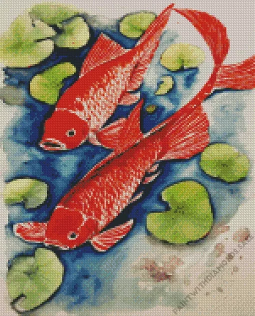 Red Koi Fish Diamond Painting