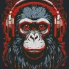 Red Eyed Dj Monkey Diamond Painting