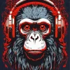 Red Eyed Dj Monkey Diamond Painting