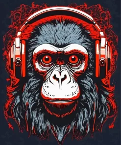 Red Eyed Dj Monkey Diamond Painting