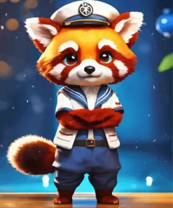 Sailor Red Panda Diamond Painting