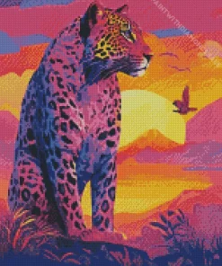 Silhouette Jaguar Diamond Painting