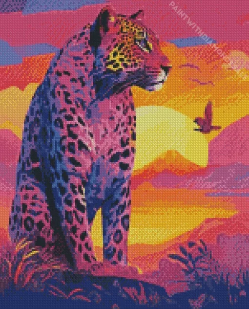 Silhouette Jaguar Diamond Painting