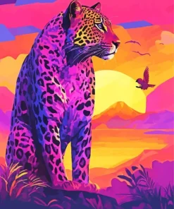 Silhouette Jaguar Diamond Painting