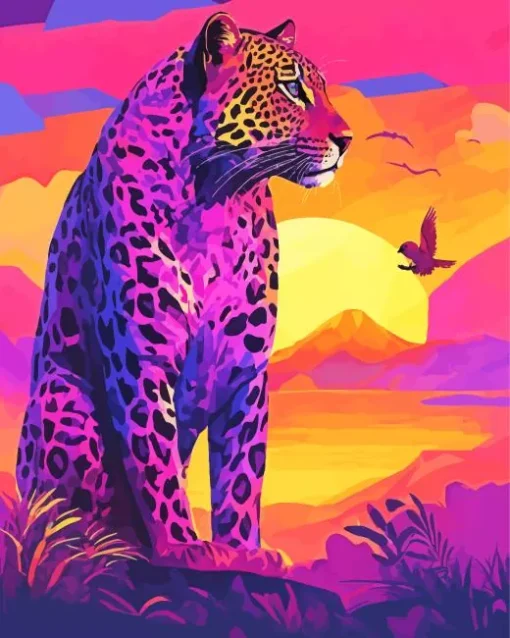 Silhouette Jaguar Diamond Painting