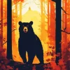 Silhouette Of An American Black Bear Diamond Painting