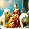 Snow Queen With Polar Bears Diamond Painting