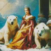 Snow Queen With Polar Bears Diamond Painting