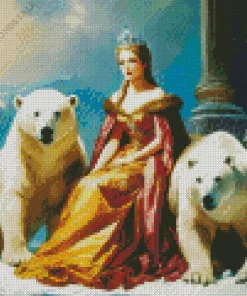 Snow Queen With Polar Bears Diamond Painting