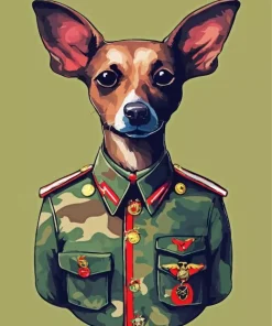 Soldier Miniature Pinscher Diamond Painting