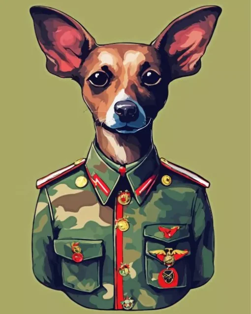 Soldier Miniature Pinscher Diamond Painting