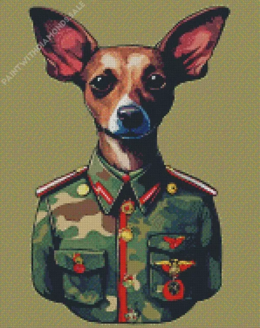 Soldier Miniature Pinscher Diamond Painting