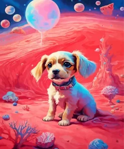 Space Cavalier King Charles Spaniel Diamond Painting