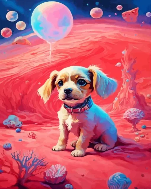 Space Cavalier King Charles Spaniel Diamond Painting