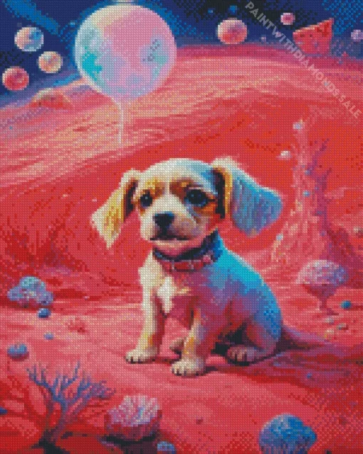 Space Cavalier King Charles Spaniel Diamond Painting