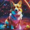 Space Welsh Corgi Dog Diamond Painting