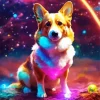 Space Welsh Corgi Dog Diamond Painting