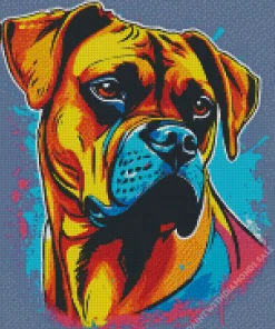 Splatter Boxer Dog Diamond Painting