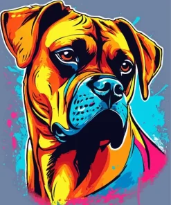 Splatter Boxer Dog Diamond Painting