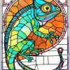 Stained Glass Chameleon Diamond Painting