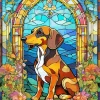 Stained Glass Coonhound Dog Diamond Painting