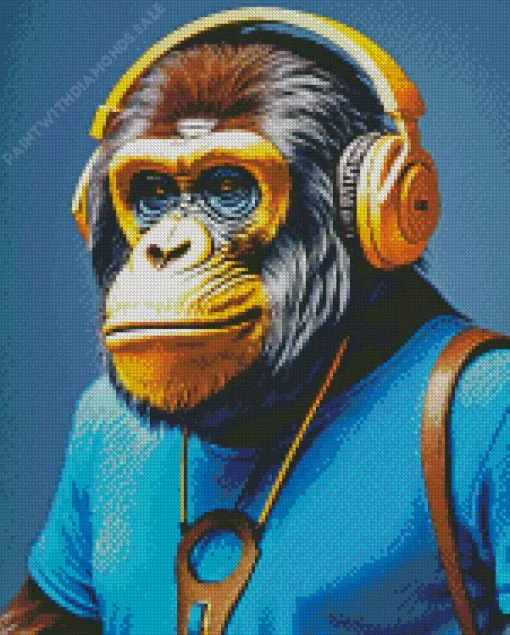 Stylish Dj Monkey Diamond Painting