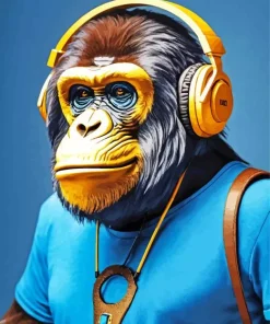 Stylish Dj Monkey Diamond Painting