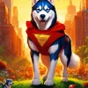 Superhero Husky Dog Diamond Painting