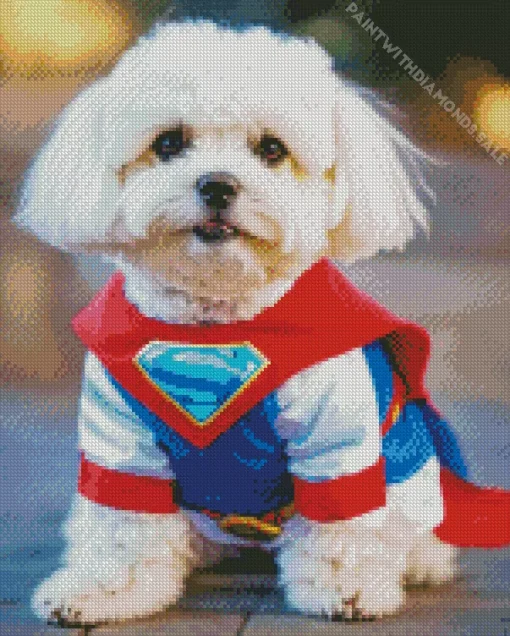 Superhero Zuchon Puppy Diamond Painting