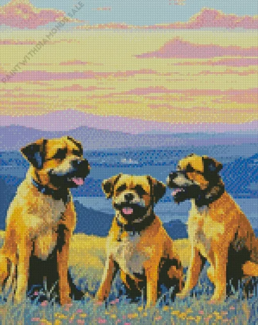 Three Lovely Boxer Dog Diamond Painting